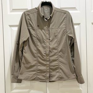 5 for $25! Tatoo Adventure 100% Nylon Outdoor Hiking Shirt Tan Large